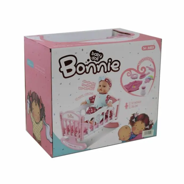 BONNIE TALKING BABY DOLL WITH CRADLE - LD69001H