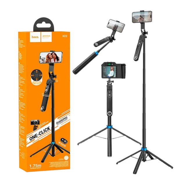 حامل هاتف للبث المباشر مع جهاز تحكم عن بعد بتقنية البلوتوث - HOCO K22