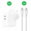 CHARGER FOR IPHONE 15 AND IPAD 35W ADAPTER + C TO C CABLE 2M - APPLE