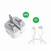 APPLE 20W USB-C POWER ADAPTER + USB-C TO LIGHTNING CABLE (1M) محول طاقة يو إس بي بي سي بقوة 20 وات من أبل + كابل يو إس بي بي-سي إلى لايتنينج (1 متر)