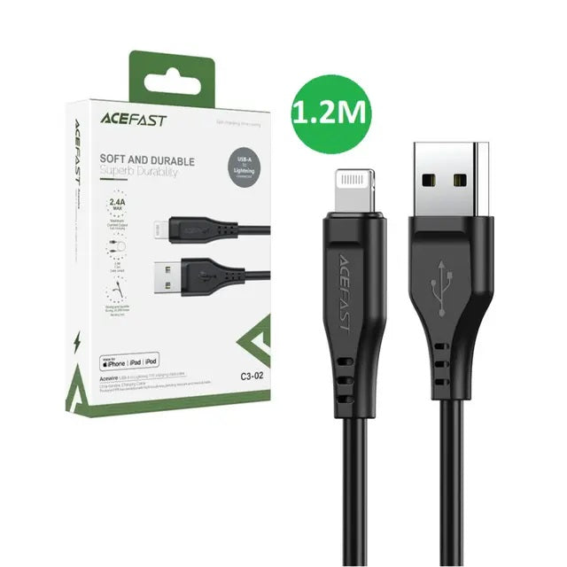 CABLE FOR IPHONE,IPAD,IPOD USB TO LIGHTNING 1.2M - ACEFAST C3-02