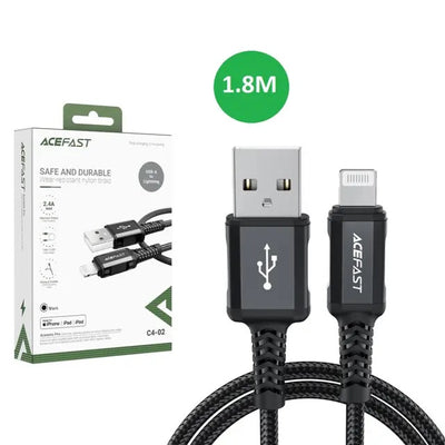 CABLE FOR IPHONE,IPAD,IPOD USB-A TO LIGHTNING 1.8M NYLON - ACEFAST C4-02