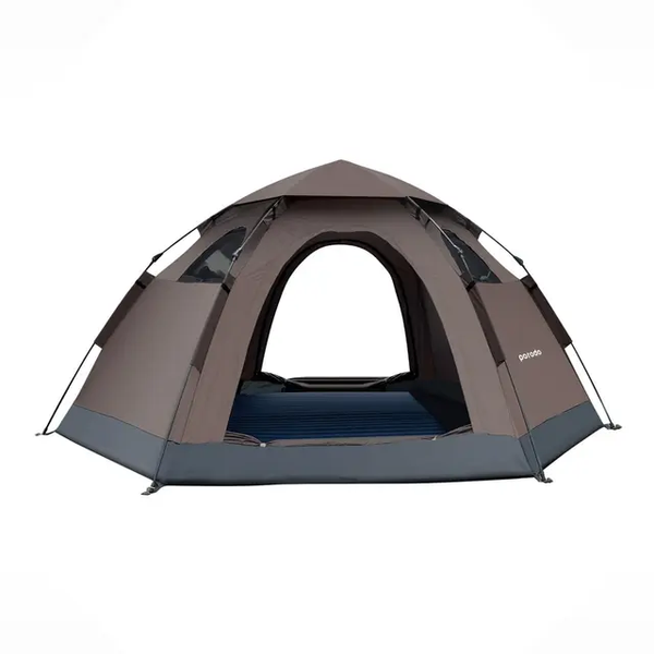 PORODO LIFESTYLE 4-PERSON EASY POP-UP AUTOMATIC CAMPING TENT - LIGHT BROWN