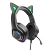 GAMING HEADSET - CAT EAR HOCO W107 (LED COLORFUL LIGHT)