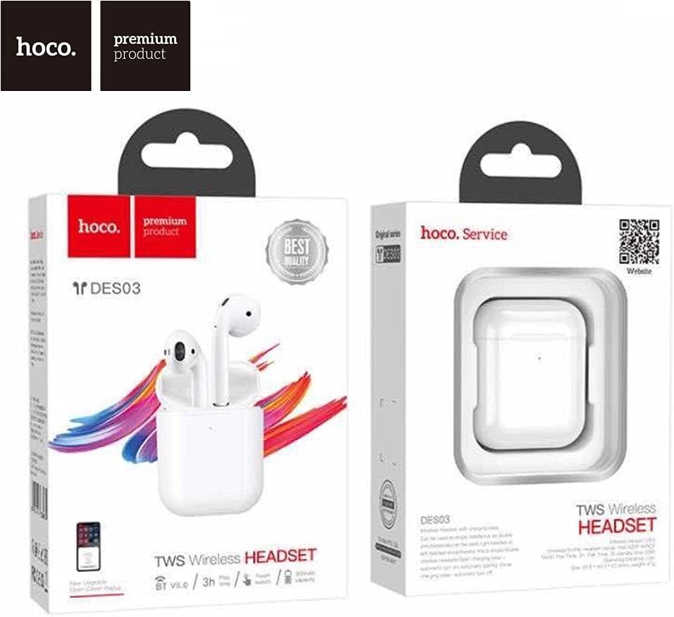 Hoco DES03 Bluetooth Headset Earbuds -White
