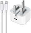 APPLE 20W USB-C POWER ADAPTER + USB-C TO LIGHTNING CABLE (1M) محول طاقة يو إس بي بي سي بقوة 20 وات من أبل + كابل يو إس بي بي-سي إلى لايتنينج (1 متر)