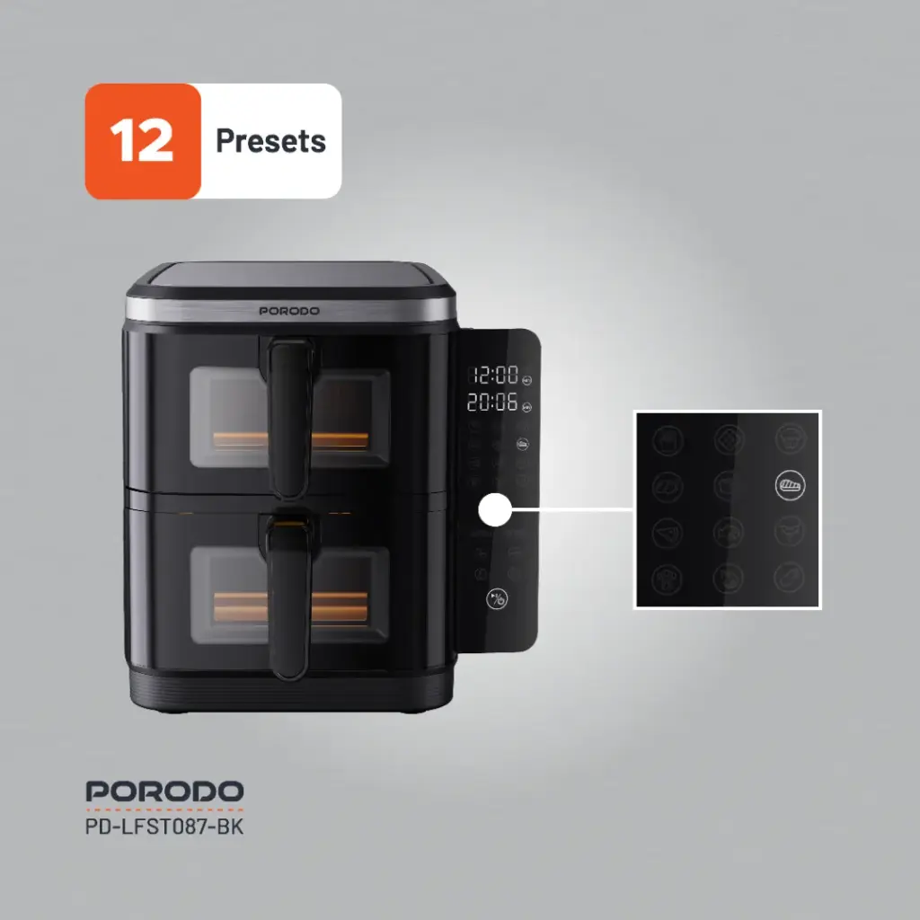 Double Stack Air Fryer with 12 Presets - Porodo 8499
