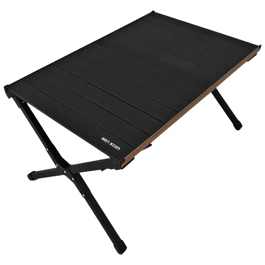 Green Lion Camp T3 foldable carbon steel camping table in an outdoor setting.

طاولة التخييم جرين ليون Camp T3 القابلة للطي والمصنوعة من الفولاذ الكربوني في بيئة خارجية.