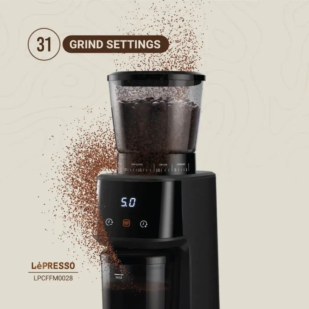 Lepresso Conical Burr Grinder - Black