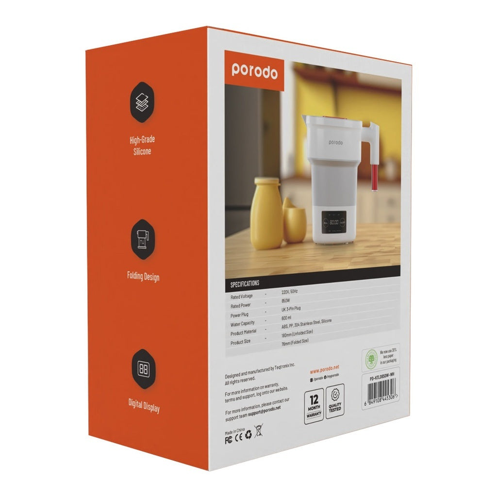 Porodo kettle boiling water with digital display on