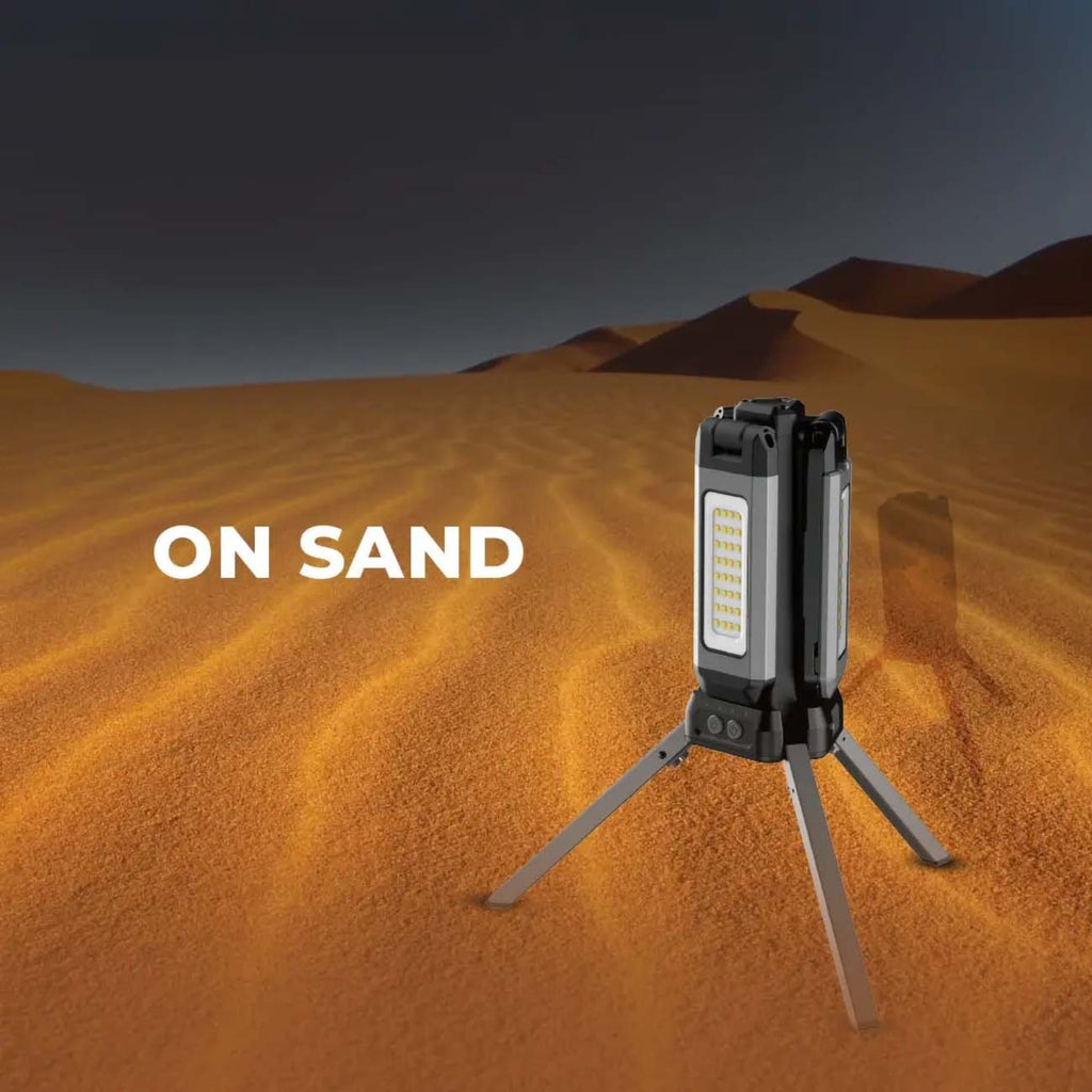 Rechargeable Toby’s camping lamp showing brightness mode