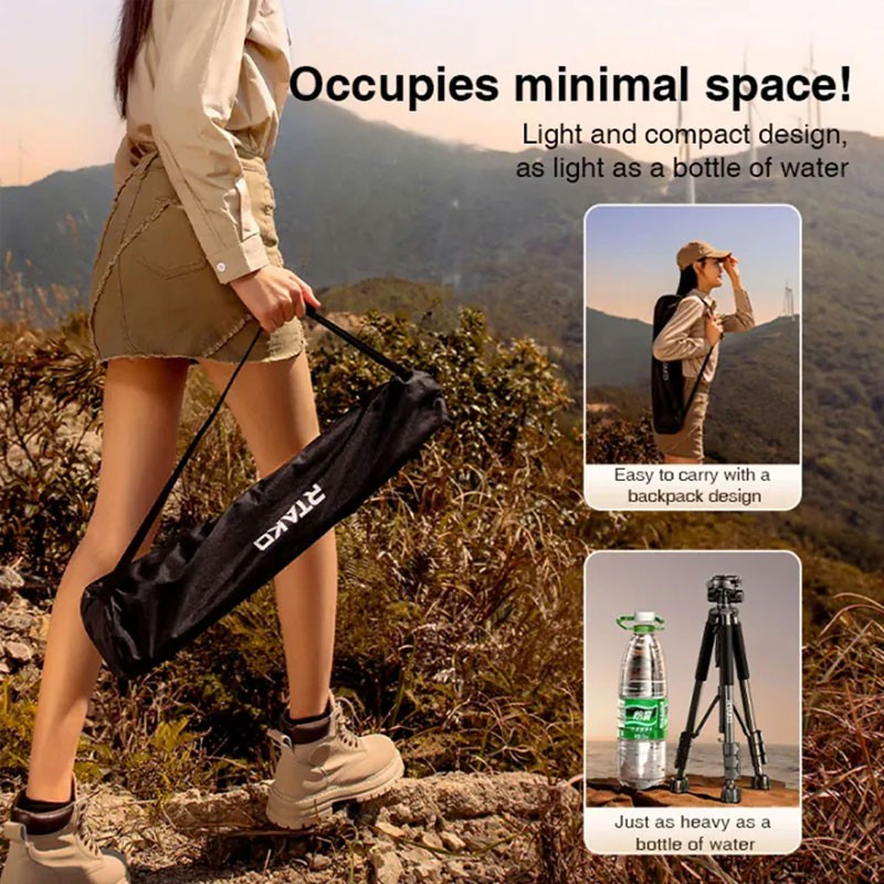 1-Rtako VT-860S, Remote Control, 170cm Carbon Steel Photography Tripods For Camera And Mobiles