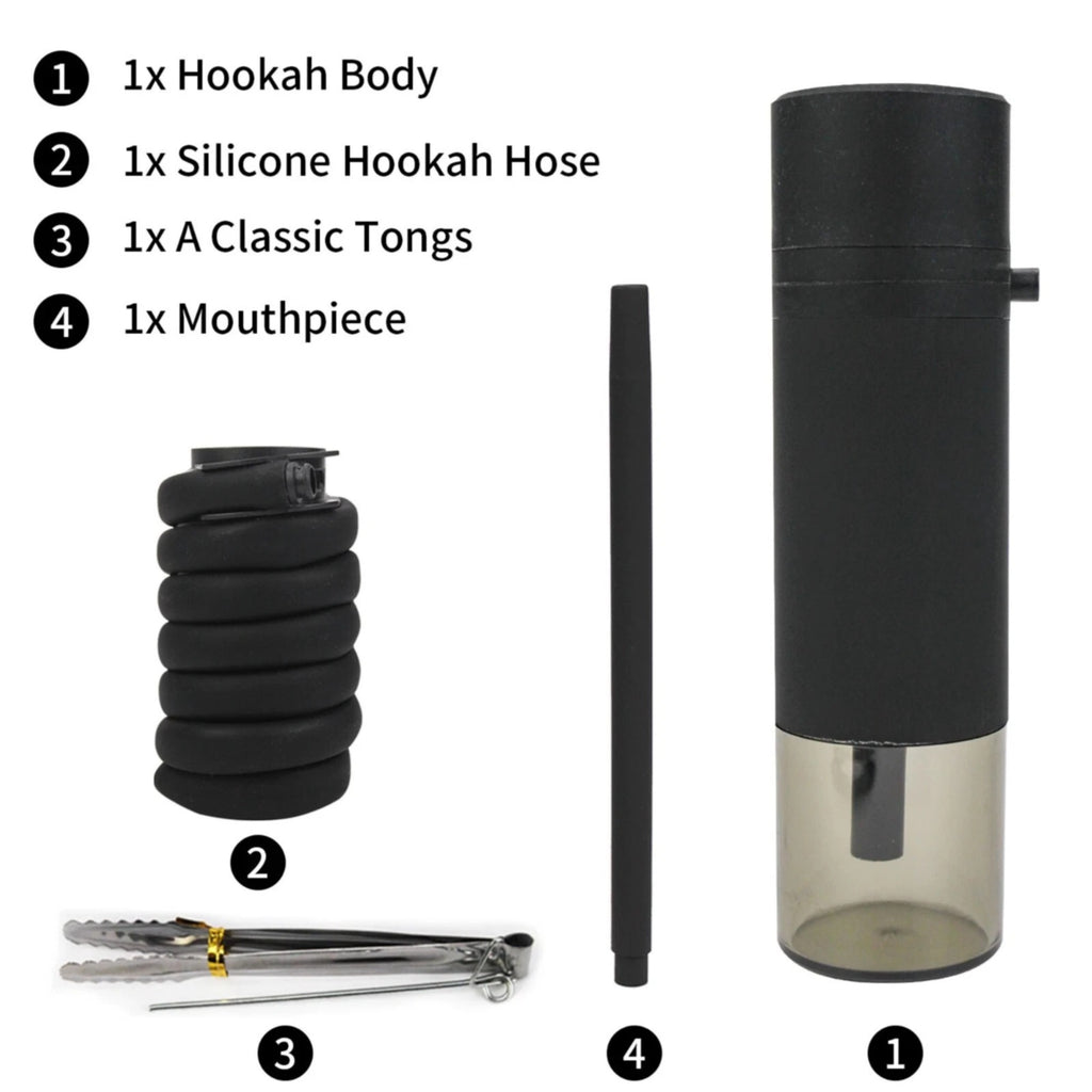Easy-clean portable hookah with full accessories