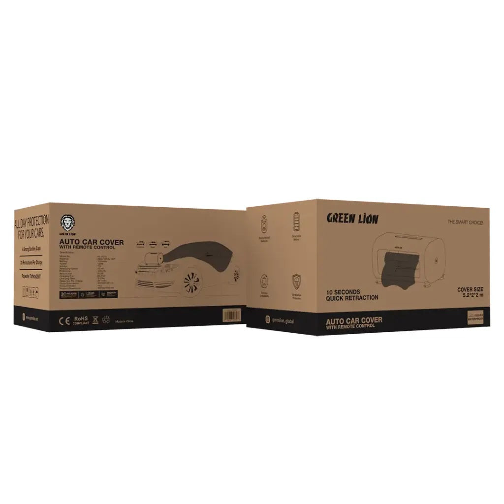 Auto Car Cover with Remote Control - Green lion 3588