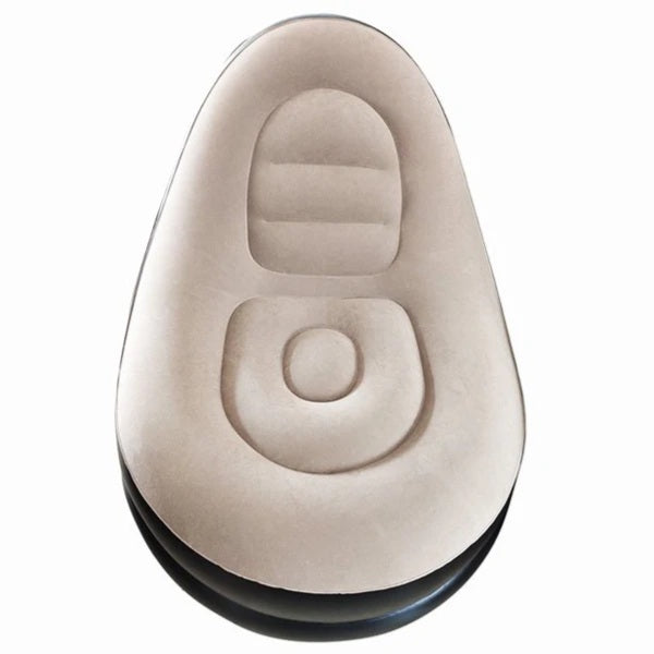 Generic Portable Inflatable Sofa With Footrest - Beige And Black