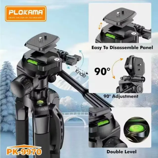 Camera Tripod with Mobile Phone Clip and Remote - Plokama PK-9970
