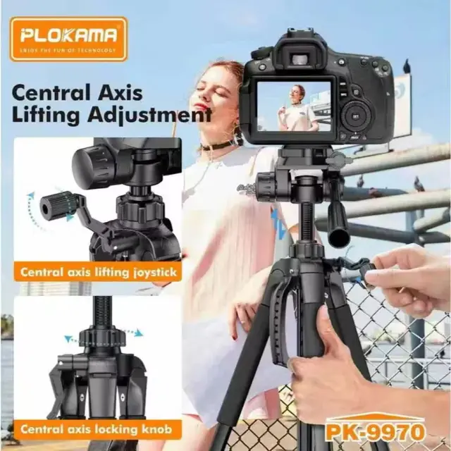 Camera Tripod with Mobile Phone Clip and Remote - Plokama PK-9970