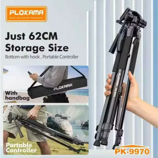 Camera Tripod with Mobile Phone Clip and Remote - Plokama PK-9970